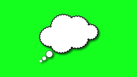 White thought bubble animation floating on green screen background clip 스톡 동영상 339045557