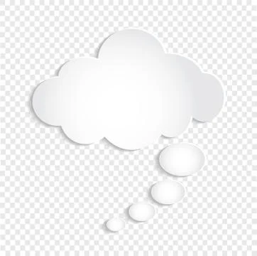 White Thought Bubble Cloud on Transparent Background, stock vector illustrati Stock Illustration