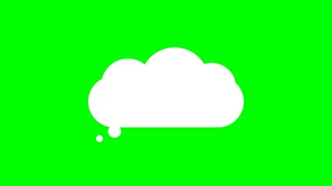 White Thought Bubble Icon Animated on a Green Screen Background 库存影片 348191445