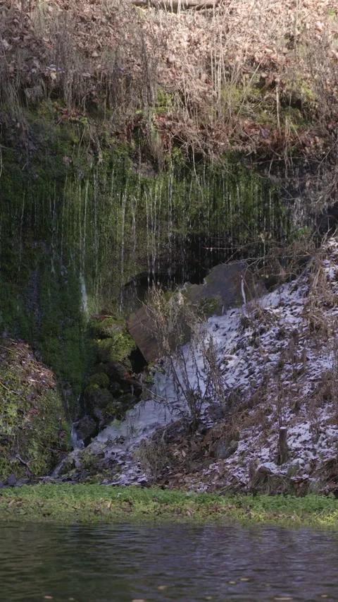 White Thread Falls and Clear Stream Stock Footage 332854644