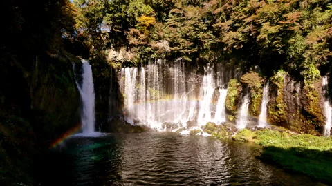White Thread Falls and Rainbow Stock Footage 332976859