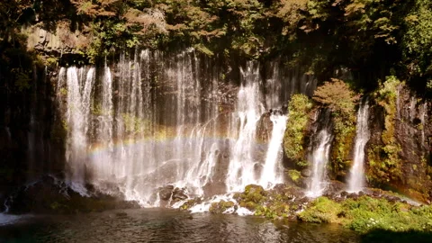 White Thread Falls and Rainbow Stock Footage 332976870