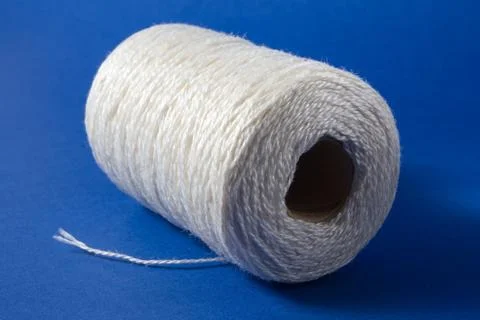 White thread isolated on white background. Rope, wool, knitting homemade Stock Photos