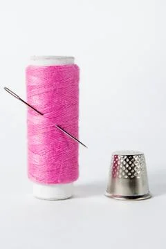 White thread isolated on white background. Rope, wool, knitting homemade Stock Photos