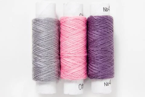 White thread isolated on white background. Rope, wool, knitting homemade Stock Photos