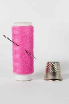 White thread isolated on white background. Rope, wool, knitting homemade Stock Photos