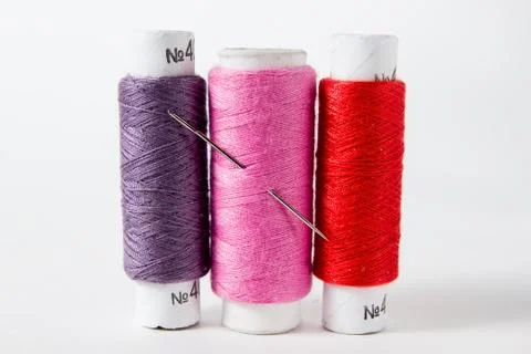 White thread isolated on white background. Rope, wool, knitting homemade Stock Photos