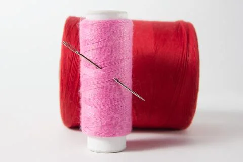 White thread isolated on white background. Rope, wool, knitting homemade Stock Photos