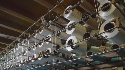 White Threads Machine Production Stock Footage 137771357