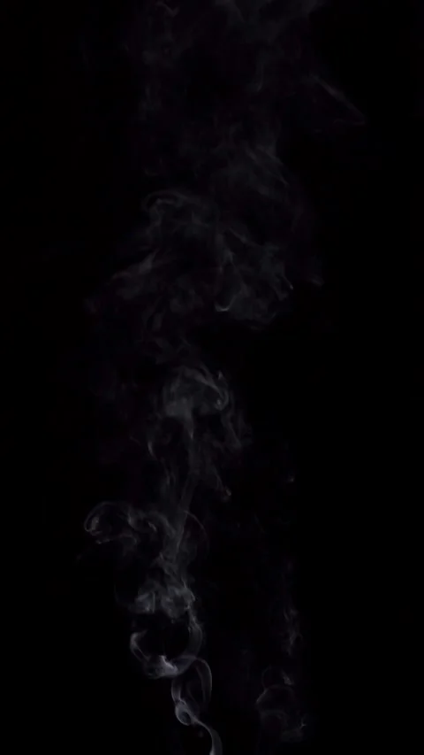 White threads of smoke curls billowing in the darkness Stock Footage 280010483