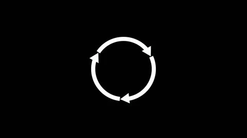 White three arrow circular rotation symbol animation. White three arrow for.. Stock Footage 337815559