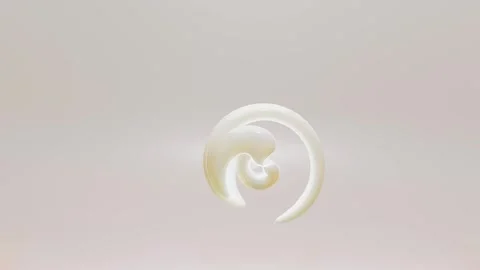 White three-dimensional abstract figure deforms on a gray background. Looping an Video stock 253289245