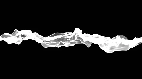 White three-dimensional abstract plane deformed on a black background. 3d render Video stock 96370808