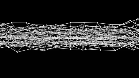 White three-dimensional lattice moves slowly on a black background. 3d render Stock Footage 125072530