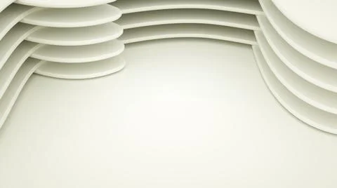 White three-dimensional plate background. 3d render illustration Stock Illustration