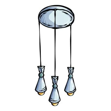 White three hanging lamp vector art illustration. Stock Illustration