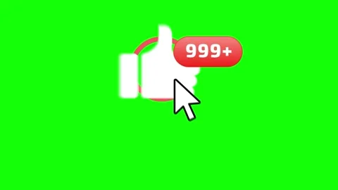 White thumbs up icon with red notification counter being clicked by a computer Stock Footage 347759217