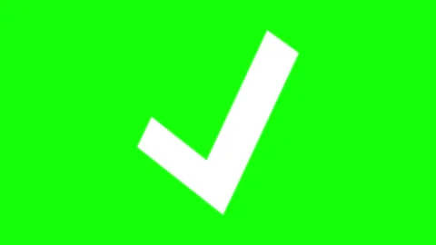 White Tick Mark Pop Animation on Green Screen Background. Stock Footage 341814419