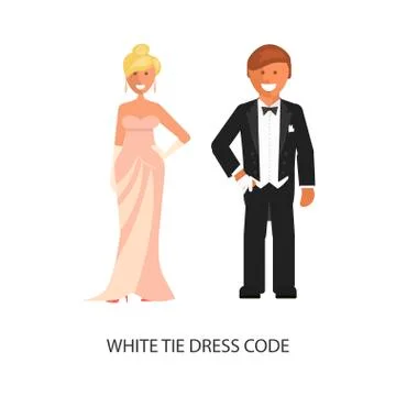 White tie dress code. Stock Illustration