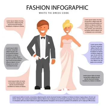 White tie dress code Stock Illustration