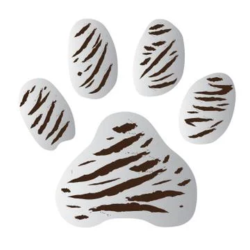 White tiger footprint Illustrazione stock