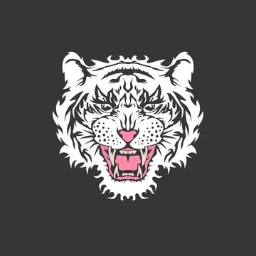 White tiger head Stock Illustration
