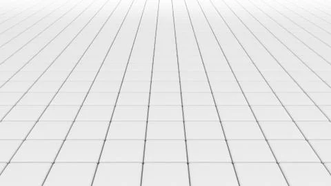 White tile flooring, architecture pattern texture background, 3d abstract ill Stock Illustration