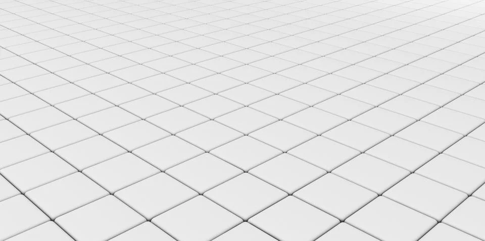 White tile flooring, architecture pattern texture background, 3d abstract ill イラスト素材