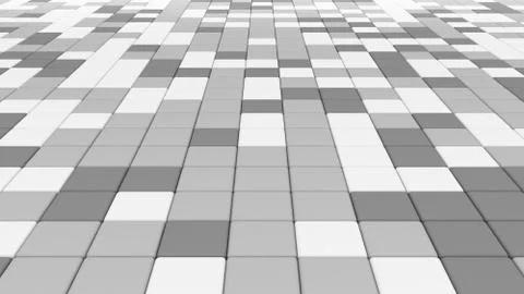 White tile flooring, architecture pattern texture background, 3d abstract ill Stock Illustration
