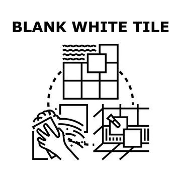 White tile flooring installation and maintenance concept 스톡 일러스트