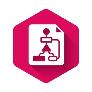 White Tile flowchart for program design or process management plan icon iso.. Illustration