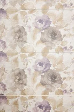 White tile patterned flowers closeup 库存照片