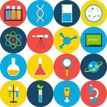 White Tile Science Background with Circles Stock Illustration