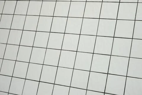 White tile surface, mesh grid structure with bold black line Stock Photos