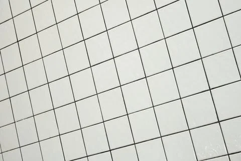 White tile surface, mesh grid structure with bold black line Stock Photos