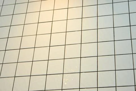 White tile surface, mesh grid structure with bold black line Stock Photos