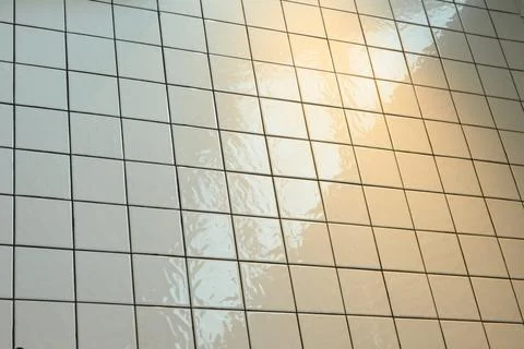 White tile surface, mesh grid structure with bold black line Stock Photos