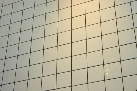 White tile surface, mesh grid structure with bold black line Stock Photos