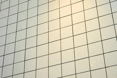White tile surface, mesh grid structure with bold black line Stock Photos