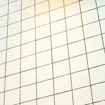 White tile surface, mesh grid structure with bold black line Stock Photos