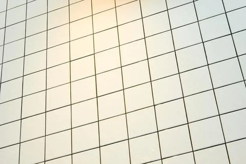 White tile surface, mesh grid structure with bold black line Stock Photos