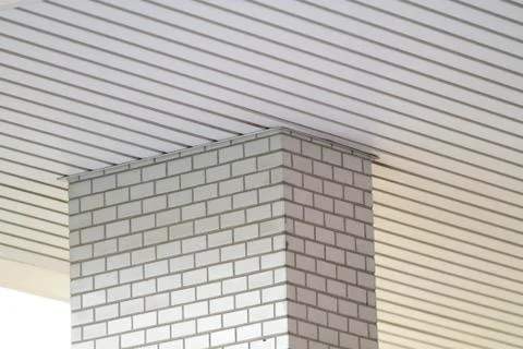 White tiled pattern and white ceiling pattern Stock Photos