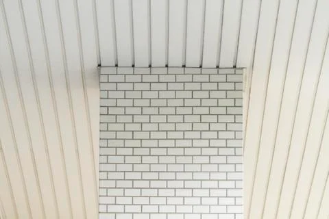 White tiled pattern and white ceiling pattern Stock Photos