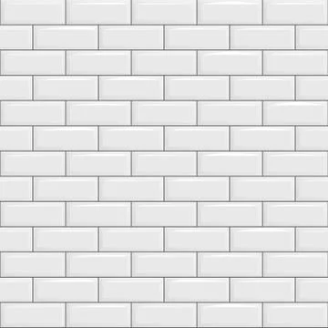 White tiles, seamless texture, ceramic brick. Vector illustration. Stock Illustration