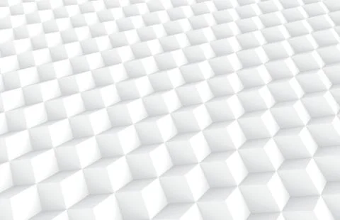 White tilt cubes background Foto stock