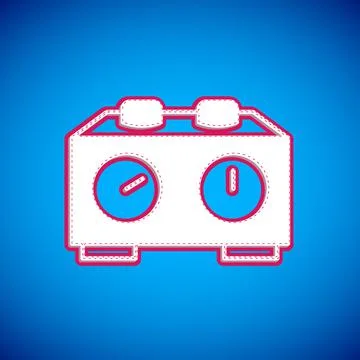 White Time chess clock icon isolated on blue background. Sport equipment. Vector Ilustración de archivo