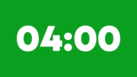 White Time Display 0400 on Green Background clock Stock Illustration