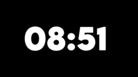 White Time Display 0851 on Black Background clock Stock Illustration