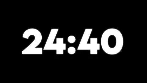 White Time Display 2440 on Black Background numbers Stock Illustration