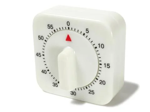 White timer on white Foto stock